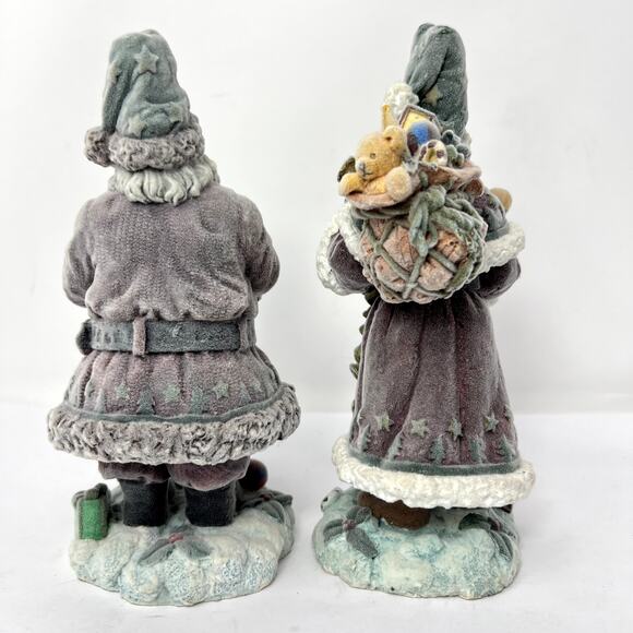 Vtg Holiday Workshop Christmas Collection Gray Ceramic Figurine Santa Lot of 2 - Picture 8 of 10